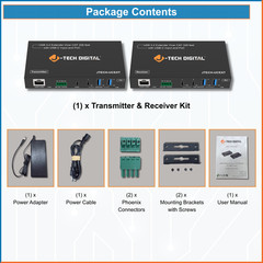 J-Tech Digital USB 3.2 Extender over Cat6A Ethernet Cable with USB-C Input