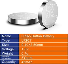2 Pack NEW AG7 Battery 395 LR57 LR927H SR57 195 GP95A SR927W 1.5 Watch pcs