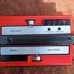 Sears Stereo 8 Track Player Solid State Red Made in Hong Kong Vintage Audio