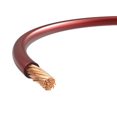 25FT – Translucent Primary Speaker/Auto/Power Cable 8AWG CCA Enhanced Wire Red