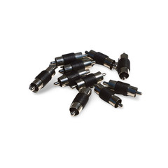 1in 10pk RCA Male to Male Plug Coupler AV Audio Adapter Cable Connector Silver
