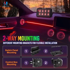 RGB 8 Gang Switch Panel, Circuit Control Relay System Box for Truck Offroad Boat