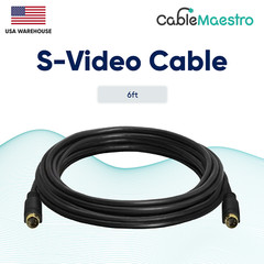 S-Video Cable Male To Male For Monitor VCR Gold Plated 4 Pin SVHS 6ft 12ft 25ft