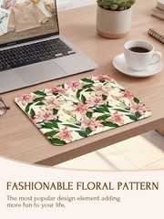 Seorsok Cute Aesthetic Lily Flowers Mouse Mat,Premium Textured Small, Beige01