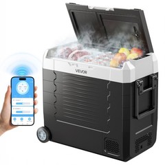 VEVOR Car Refrigerator 58 QT Compressor Electric Cooler with Wheels & Dual Zone