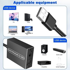 USB 2.0 to Optical SPDIF Toslink Extractor Converter & 3.5mm Jack Audio Adapter