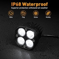 LED Pods Light, 4 Inch LED Fog Lights White, 40W Led Cube Lights Off Road