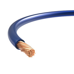 25FT Translucent Speaker Cable/Primary Power/Auto Enhanced Wire 8AWG CCA Blue