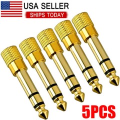 5x TRS Stereo Audio Headphone Adapter 6.35mm 1/4″ Male to 3.5mm 1/8″ Female Jack