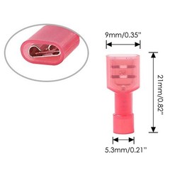 100-500pcs Female Nylon Crimp Connectors Insulated Wire Spade Terminals AWG18-22