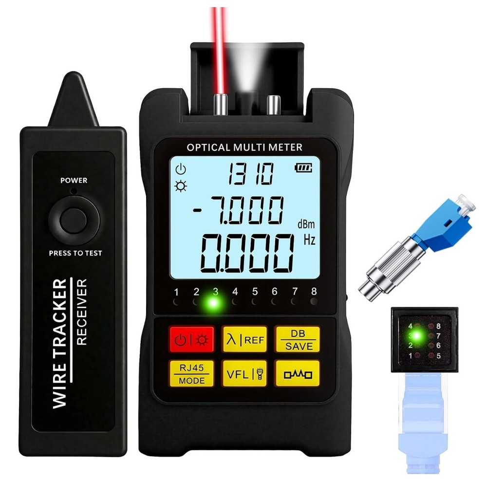 Portable 5-in-1 Fiber Optic Cable Tester with Optical Power Meter, Cable Finder,