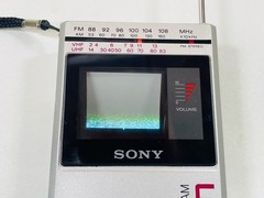 Vintage 1983 Sony Watchman FD-30A, Mini Portable TV, FM Stereo, AM, Works, Japan