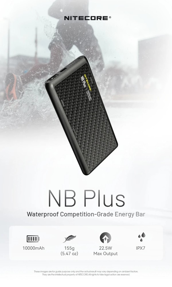 Nitecore NB Plus Power Bank Charge Indicator Light Waterproof Lightweight Carbon