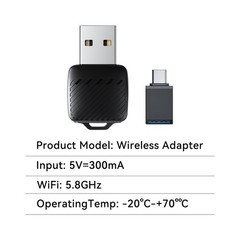 2-in-1 Wireless CarPlay Adapter / Android Auto Dongle, 5.8GHz WiFi Auto