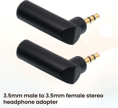 3.5Mm Angle Male to Female Audio Adapter, 2 Pcs 90 Degree 1/8 Inch TRS Male