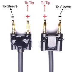 6 Inch 14 Inch Ts Mono Female Jack To Male Banana Plugs Speaker Cable 2 Pack