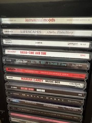 Hand Painted Hunt Scene CD Cabinet + 32 CDs (Mariah Carey, Santana,George Jones