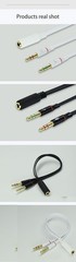 3.5mm Headset Splitter PC Gaming Audio Cable Mic Headphone Adapter Y Aux Cord