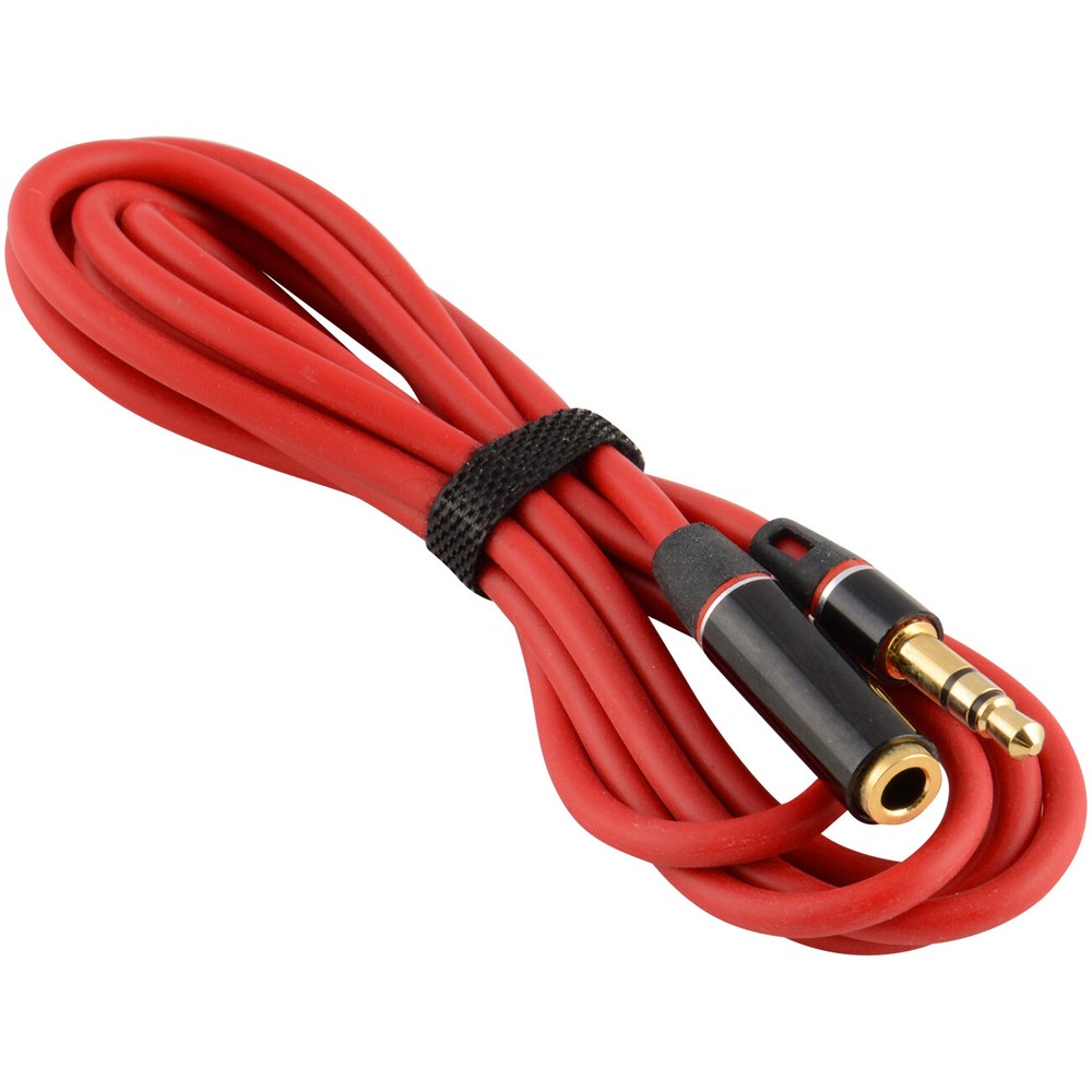 3.5mm 1/8″ Stereo Audio Aux Headphone Cable Extension Cord M/F 4ft Red