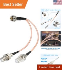 F-Type RG6 Splitter Coax Cable, 75Ohm 3 Way Splitter Combiner for TV Antenna,…