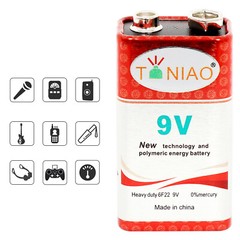 40 PCS 9V 6F22 9 Volts Battery Heavy Duty Zinc Carbon 0% Mercury Free Shipping