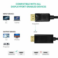 10 x Displayport DP to HDMI HDTV Adapter Cable Gold Plated 6ft 1.8m PC Laptop
