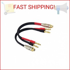WJSTN RCA to Flex Pin Banana Plug Adapter 6 inches Flex Pin Banana Plugs to Fema