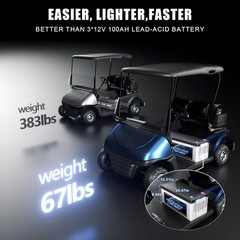 105Ah 36V lithium golf cart Battery 200A Bluetooth BMS 25A Charger for Golf Cart
