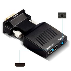 LOT VGA to HDMI Adapter with Audio PC to TV Monitor Projector Converter 1080P