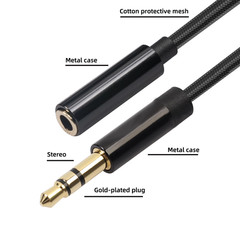 3.5mm Extension Cable AUX Extender Cord TRS Adapter Stereo Audio Headphone Cable
