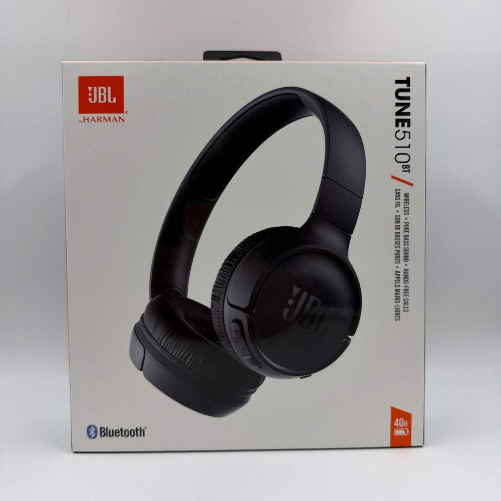 New JBL Tune 510BT Wireless On-Ear Bluetooth Headphones Black JBLT510BTBLKAM