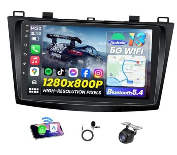 Car Radio for Mazda 3 2010-2013: 4+64G Android 13 4CORD 4GB RAM+64GB ROM
