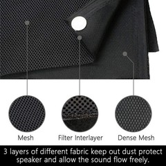 Durable Black Speaker Mesh Cloth 55 x 20 in – Ideal for Home Audio & Stage Use