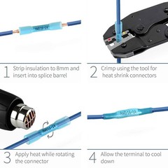 Heat Shrink Butt Splice Wire Connector Insulated Waterproof Crimp Terminals kit