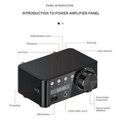 HiFi Stereo Bluetooth 5.0 Digital Power Amplifier Audio Receiver USB 50W+50W BLK