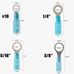 180Pcs Heat Shrink Wire Crimp Connectors AWG 22-10 Ring Terminals Waterproof Kit
