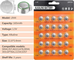 25pc LR44 Batteries AG13 1.5V Alkaline Button Cell Battery for Watch Toy Key Fob