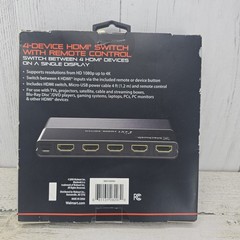 Blackweb 4 Device HD 1080p Up to 4K HDMI Switch w/ Remote Control New Open Box