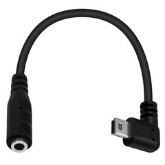 Right Angle Mini USB Male to 4Pole 3.5mm Female Adapter Cable for Mic Microphone