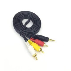 3RCA Male to 3.5mm Male Audio Video Cord AV DV AUX Cable Adapter Converter 5FT