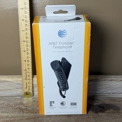AT&T Trimline Corded Telephone 13 Number Memory Caller ID Black TR1909 – NEW