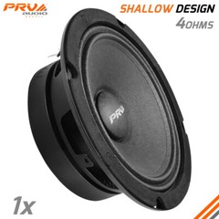 PRV Audio 6.5″ Midrange Speaker Shallow Pro Car Audio 200 Watts 4 Ohm 6MR200A-4