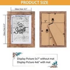 Califortree 5×7 Picture Frame – Can Display Photo 4×6 with 5×7, Rustic Brown