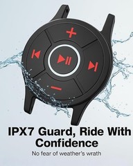 Waterproof Bluetooth Media Button, Steering Wheel Remote Control for Car & Bike
