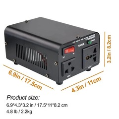 500W US to Japan Voltage Converter 120V to 100V Step Down Transformer for Japane