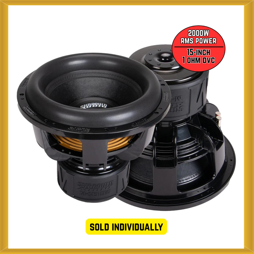 Sundown Audio M-Series M15 15-inch 2000W RMS Power 1 Ohm DVC Car Subwoofer (NEW)