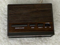 Vintage Westclox 22690 Digital Alarm Clock Brown Woodgrain Red LED Hong Kong