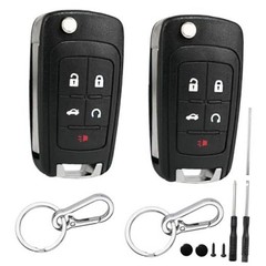 2 Pack 5 Button Key Fob Case for Chevy Cruze Equinox Impala Camaro Malibu