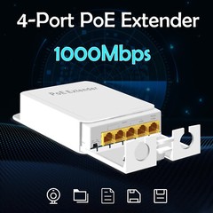 5-Port Outdoor PoE Gigabit Extender, 1 In 4 Out Poe Repeater With 1000Mbps, US