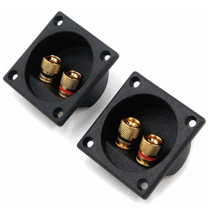 2 Pack 2-Way Speaker Box Terminal Binding Post Cup Box 2.2″ Screw Connector N715